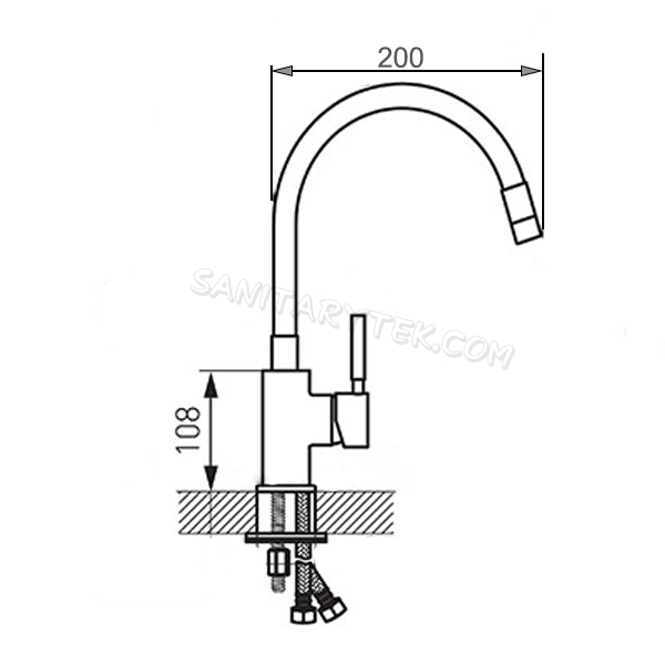 sink mixer with flexible spout