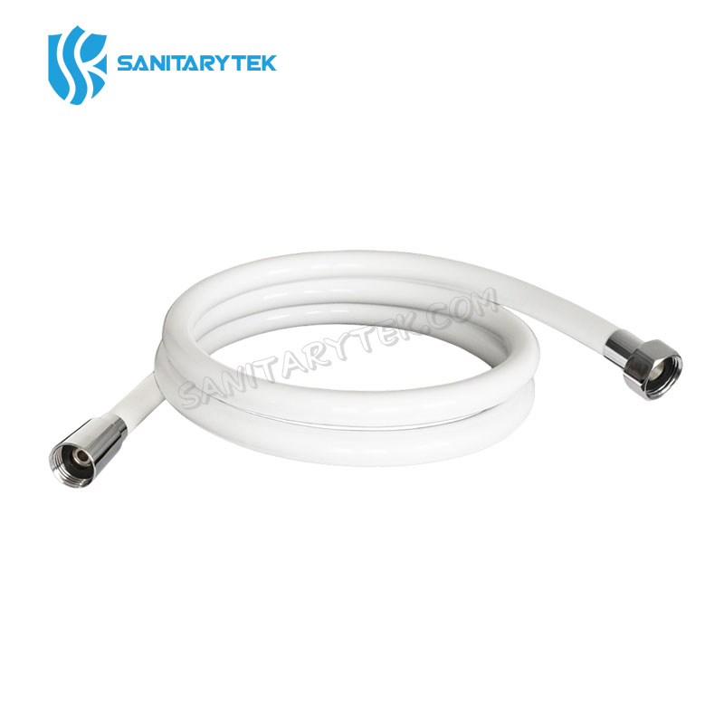 PVC shower hose, white