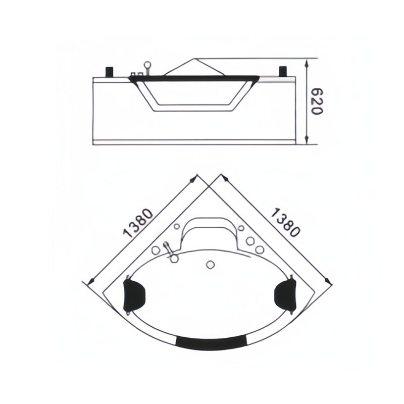 Whirlpool Corner Tub for 2 persons