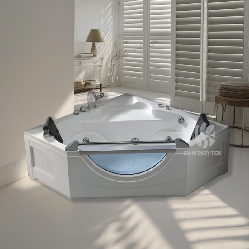 Corner whirlpool bath tub