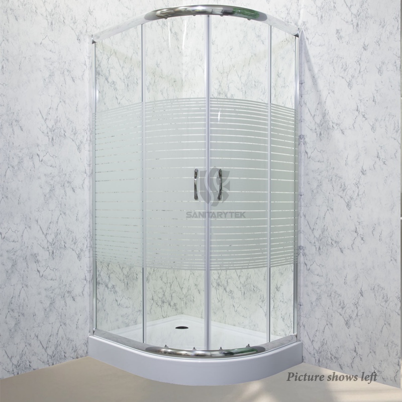 Cabin on asymmetric shower tray