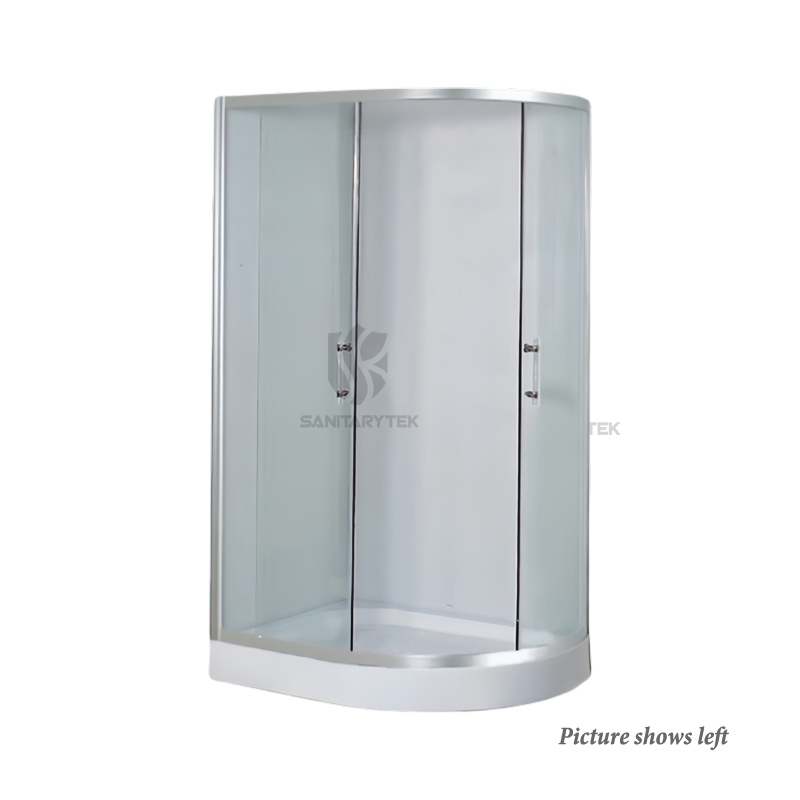 Offset quadrant shower enclosure