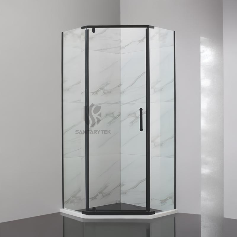 Semi-Framed Pentagon Pivot Shower Enclosure