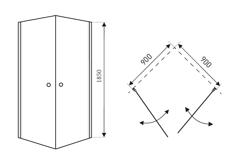 Pivot Glass Door Shower Enclosure