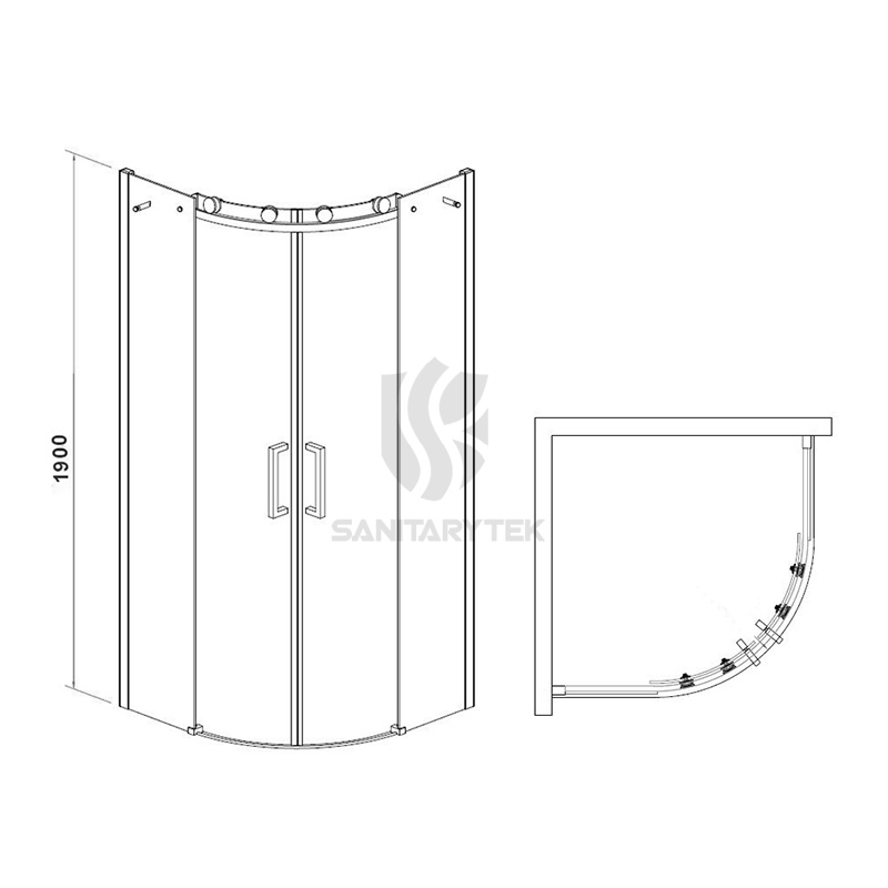 Frameless shower enclosure