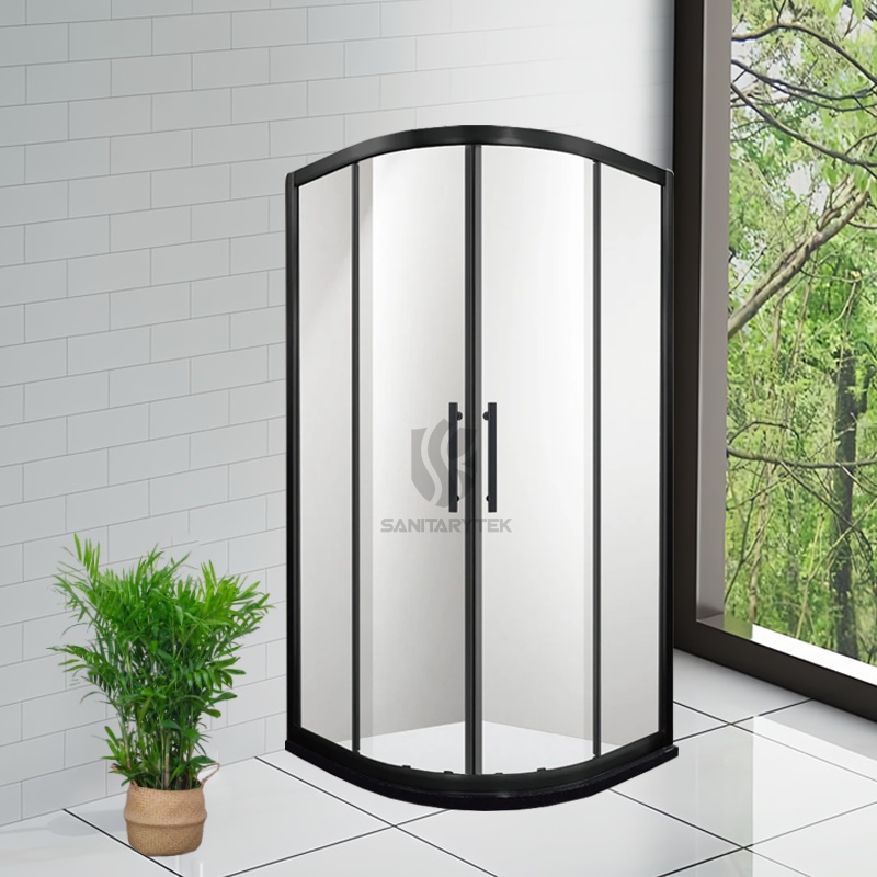 black shower enclosure