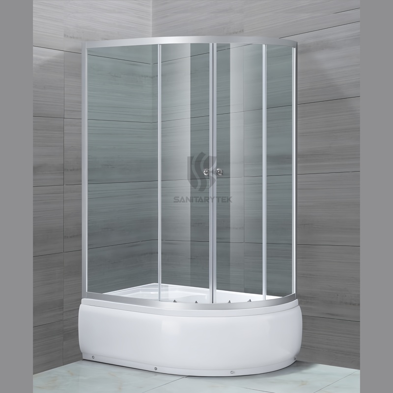 Offset quadrant shower enclosure