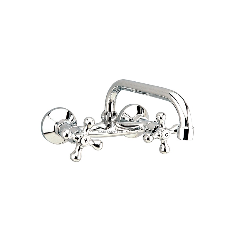 Wall-mounted washbasin mixer