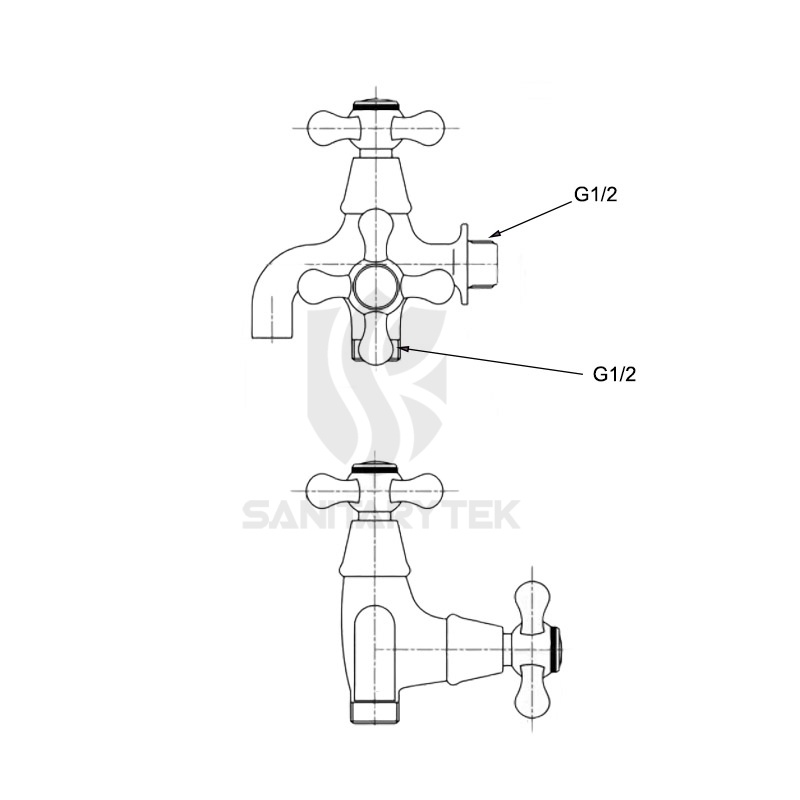 Cross Handle Two-way Tap