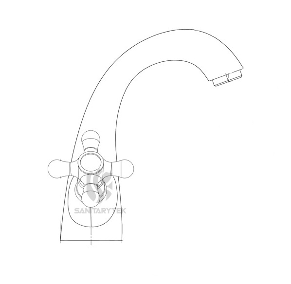 Single-hole bidet mixer with two handle