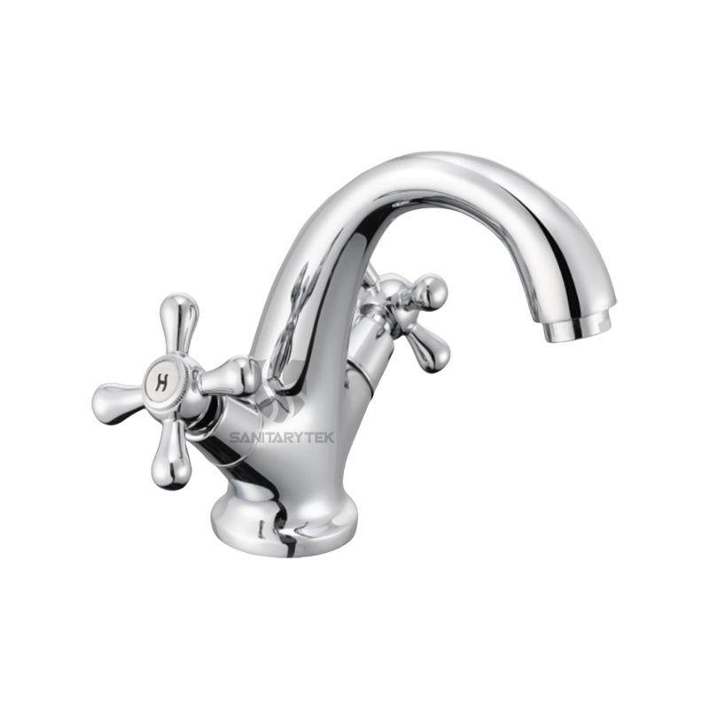 Single-hole bidet mixer with two handle