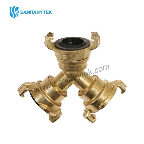 Brass garden hose Y-coupling