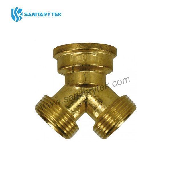 Brass 2 way garden hose splitter