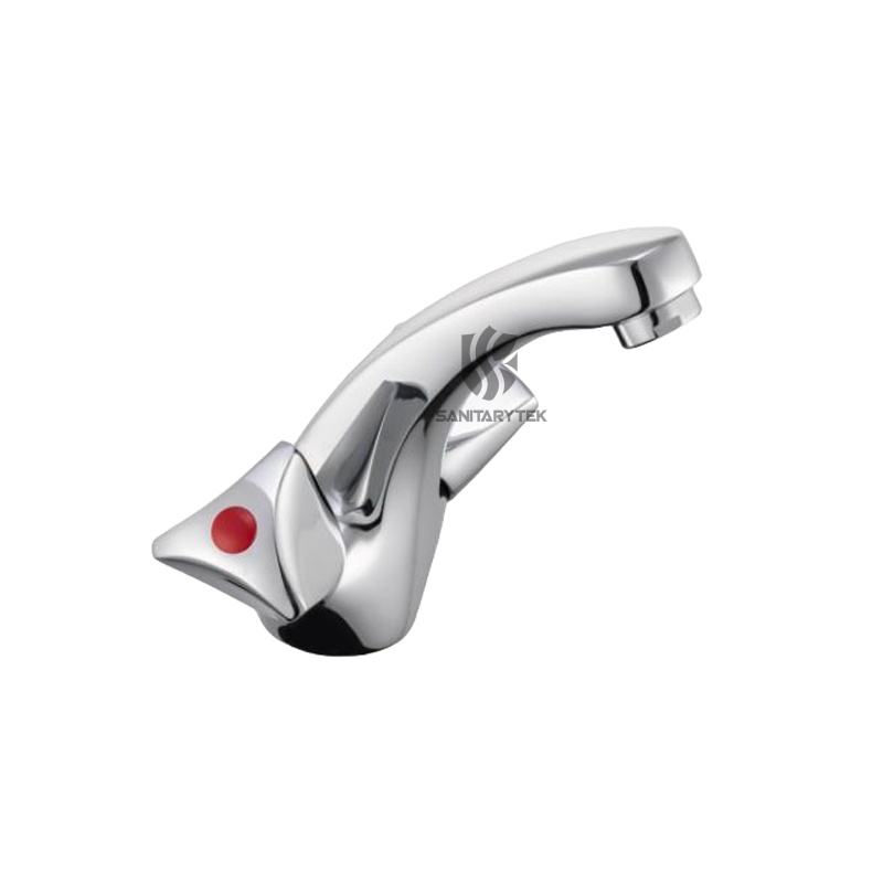 One hole washbasin mixer without pop-up waste