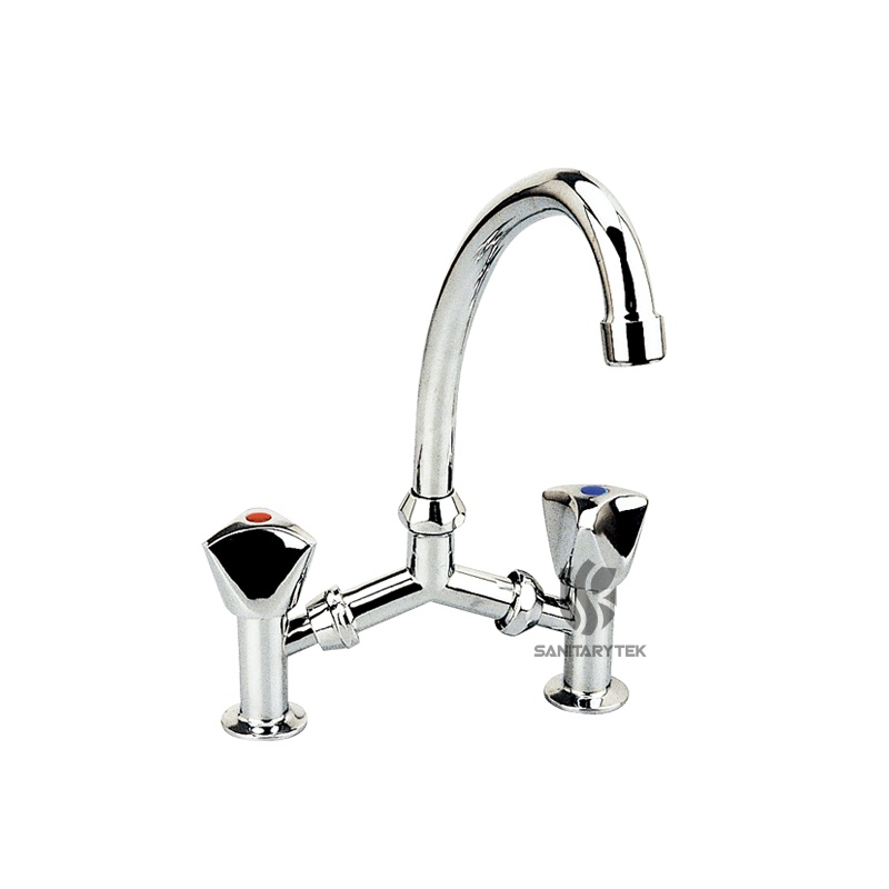 Single-hole bidet mixer with two handle