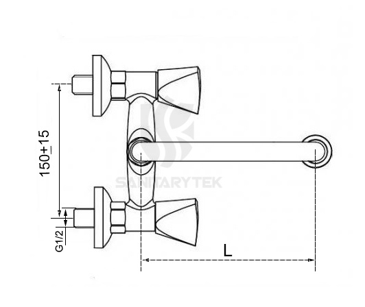 Wall-mounted sink mixer