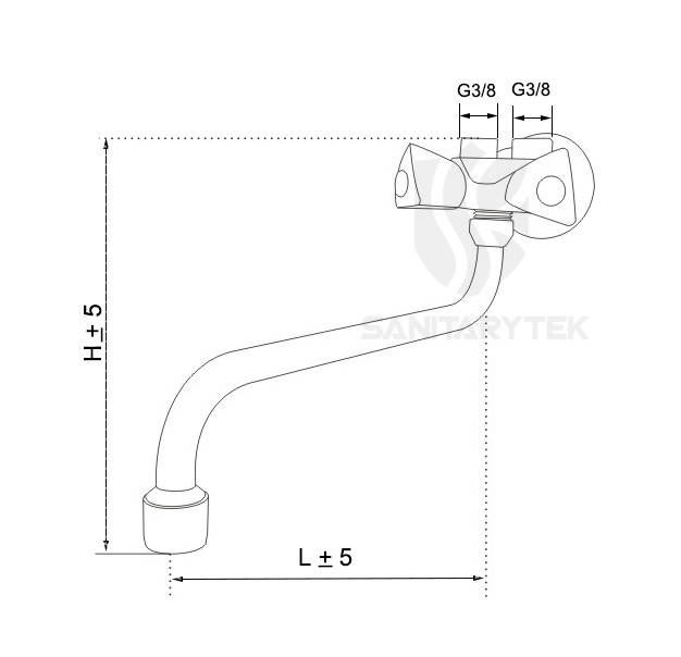 Wall mounted Basin/Sink mixer for low-pressure water heater