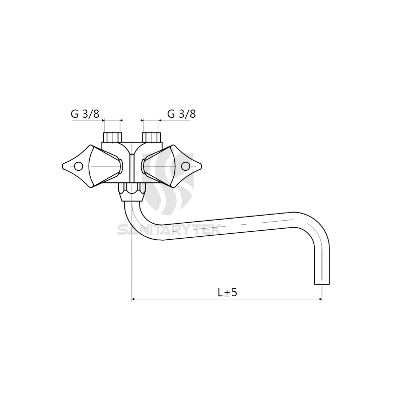 Wall mounted Basin/Sink mixer for low-pressure water heater