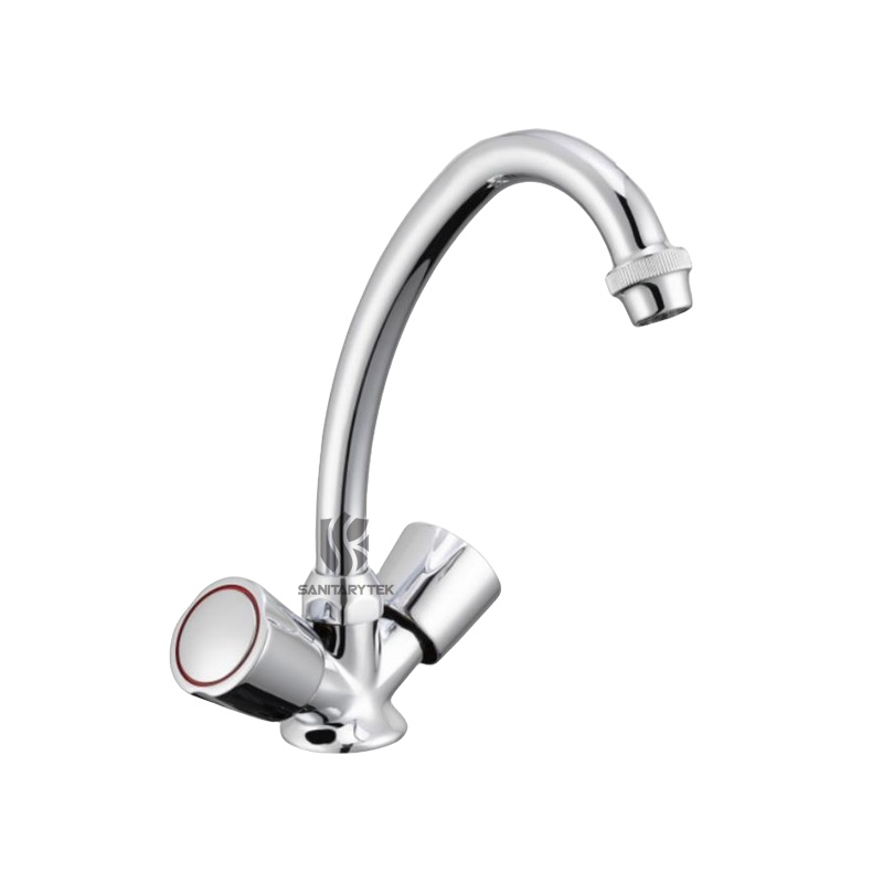 Standing washbasin mixer, two handle