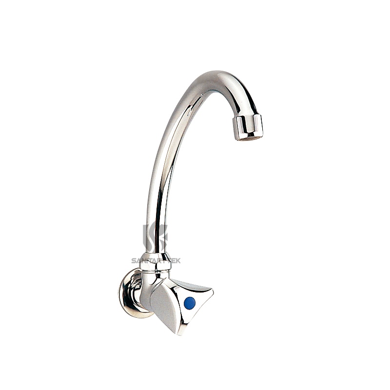 Wall Sink tap with high swivel spout