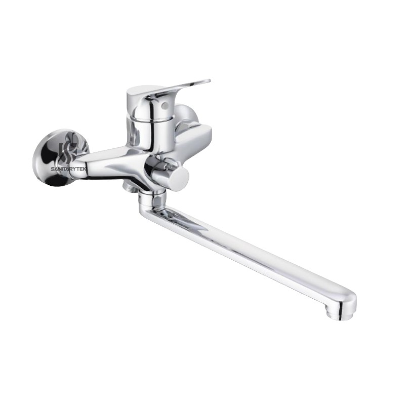 Wall mounted bath shower mixer with swivel spout