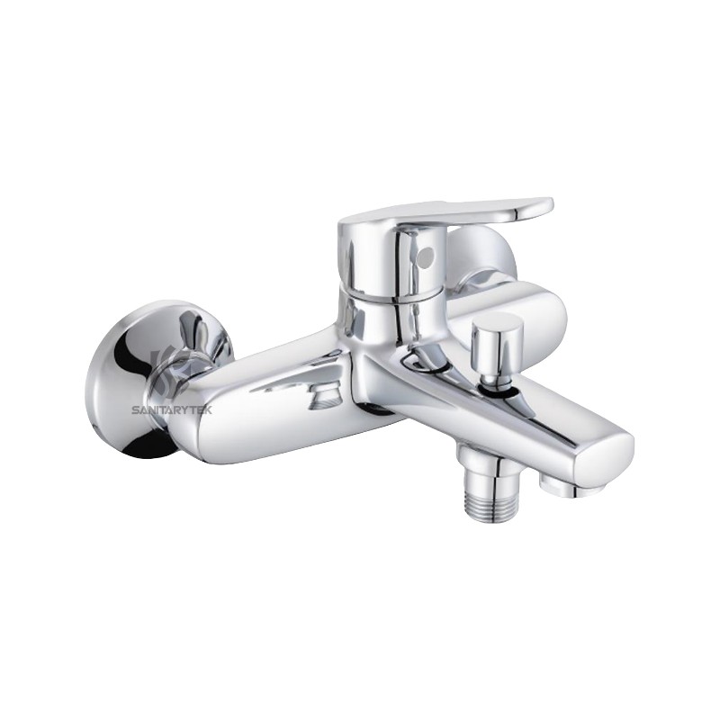 Wall single lever bath-shower mixer