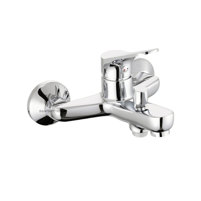 Wall single lever bath-shower mixer