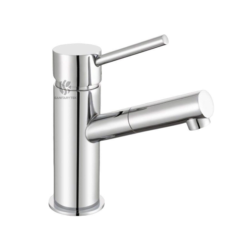 Chromed brass washbasin mixer