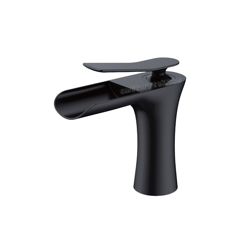 Matte Black High Quality Single Handle Vanity Basin Faucet