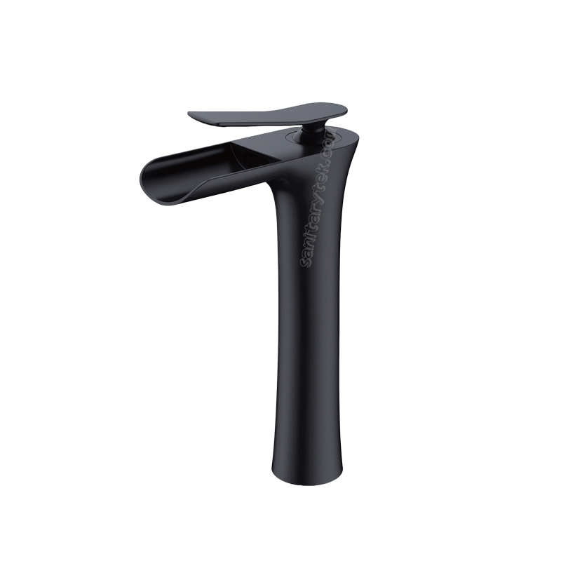 Matte Black High Single Handle Vanity Basin Faucet