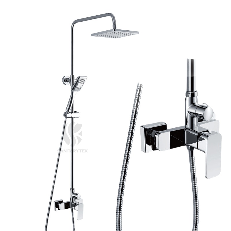 Shower lever mixers with head and hand