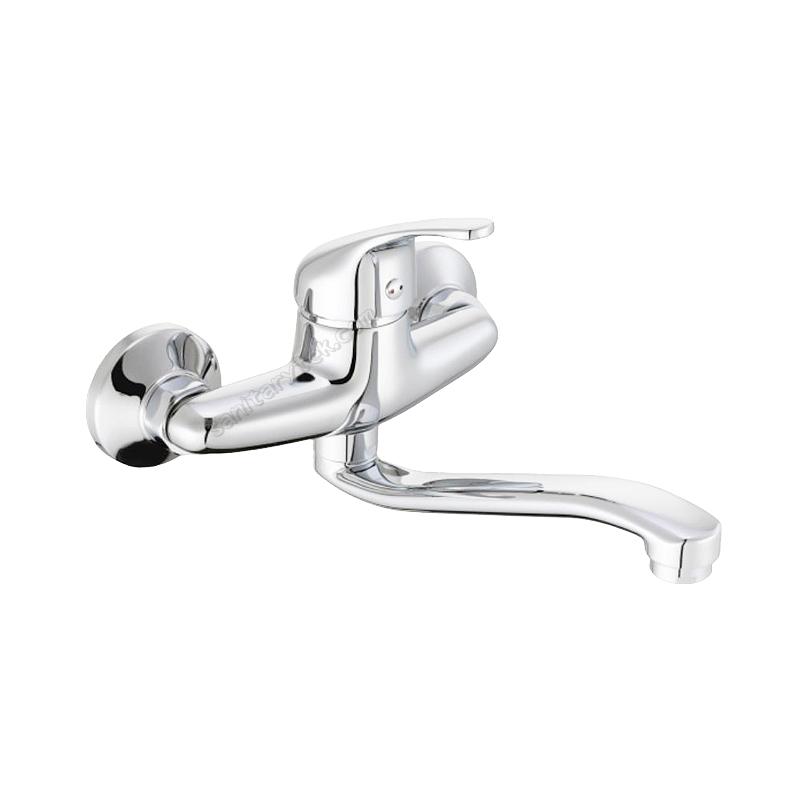 Single-Lever Wall Mounted Sink Mixer with S Spout