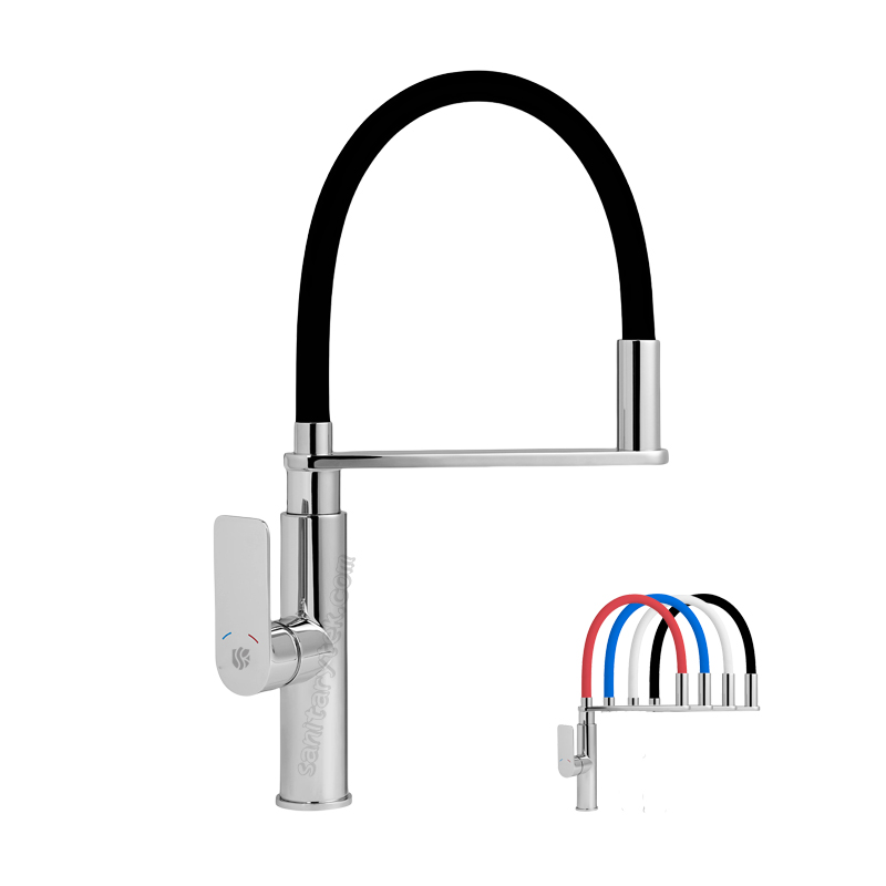 Sink mixer with high spout