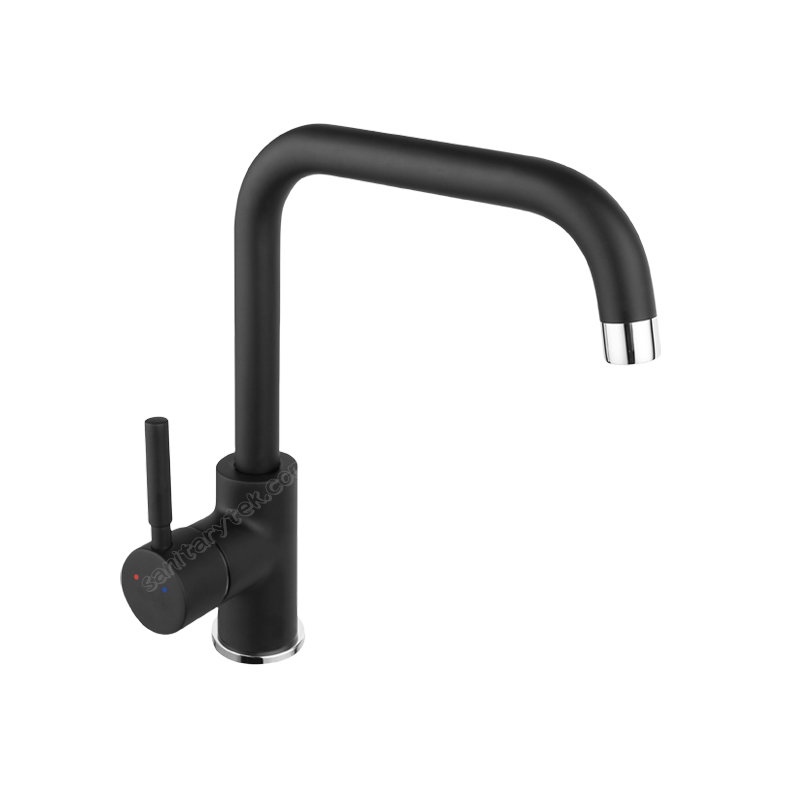 black single lever sink mixer