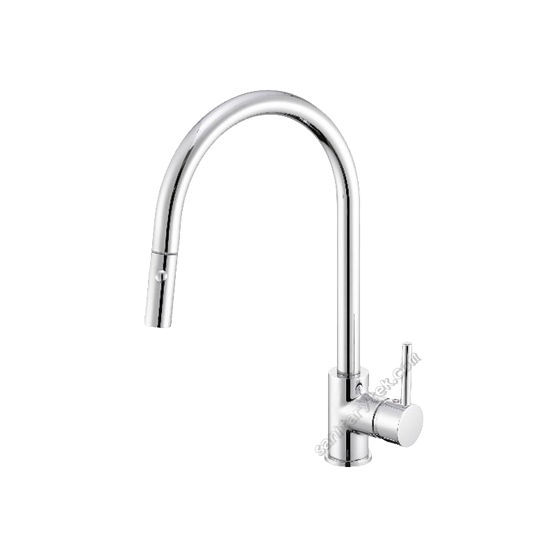 Single hole pull out sink mixer