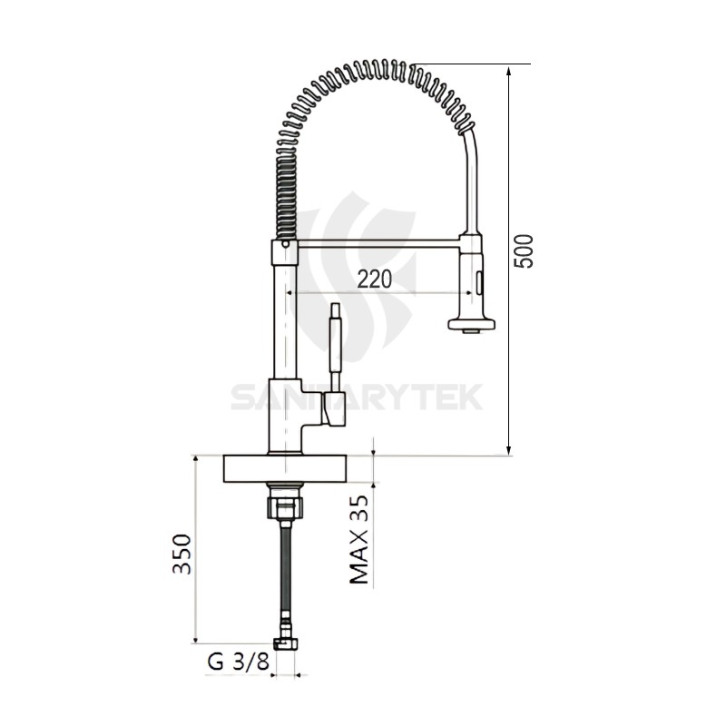 Pull down kitchen sink mixer