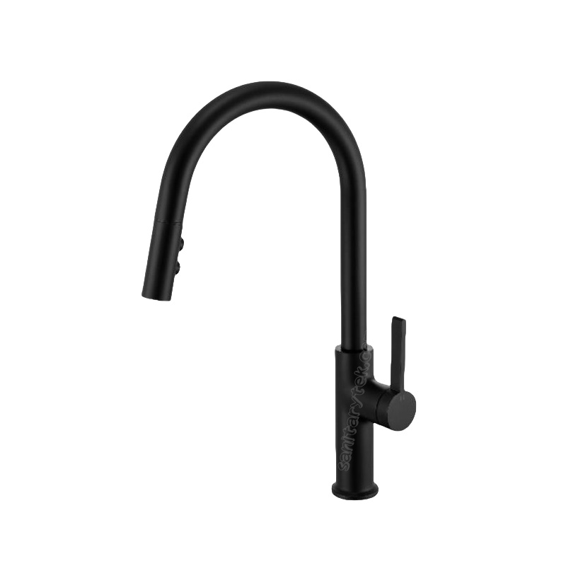 Single hole pull out sink mixer