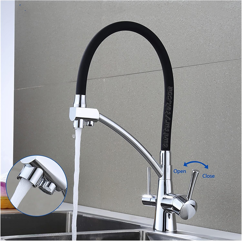 Dual Spout Filter Faucet Mixer Water Purification Feature Tap