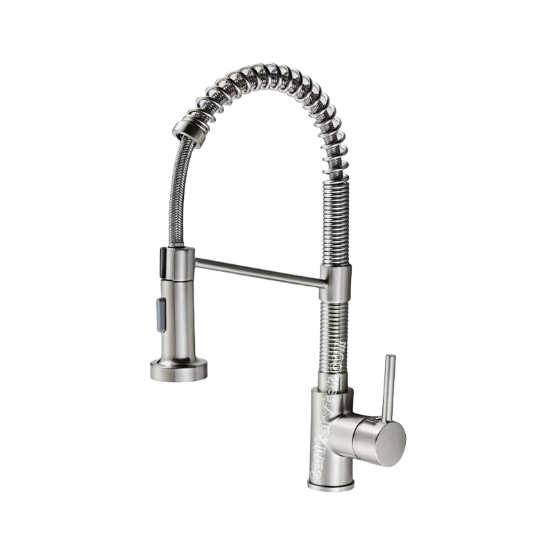 Commercial Kitchen Faucet with Pull-Down Sprayhead in Chrome