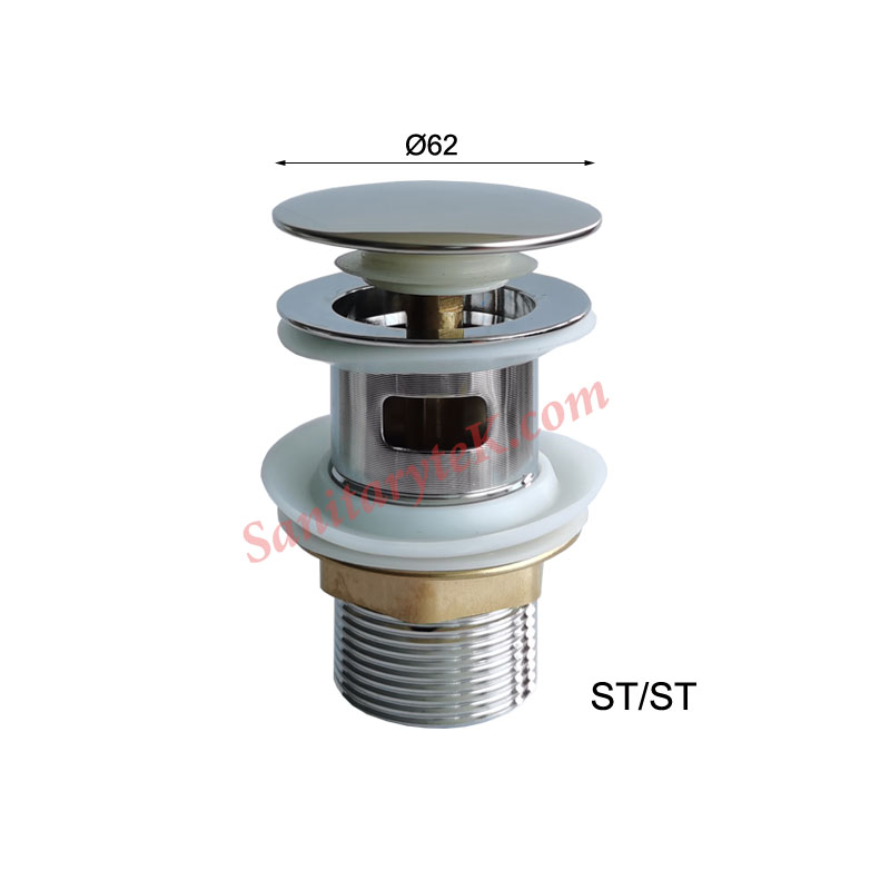 Inox Stainless Steel Slotted Click Clack Basin Waste