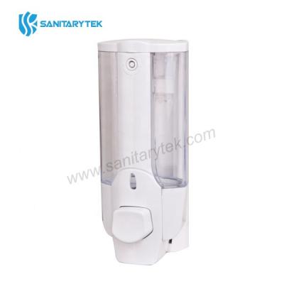 350ml Wall mount liquid soap dispenser with lock, white