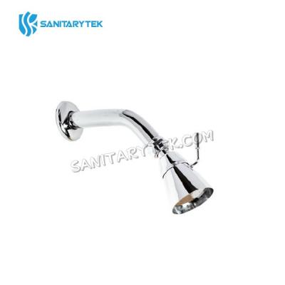 Adjustable shower head with arm and flange, chrome