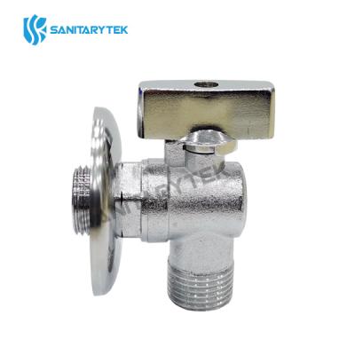 Angle ball valve for washing machine connection with rosette