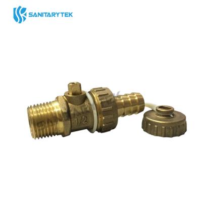 Boiler drain valve with hose connection and operation cap