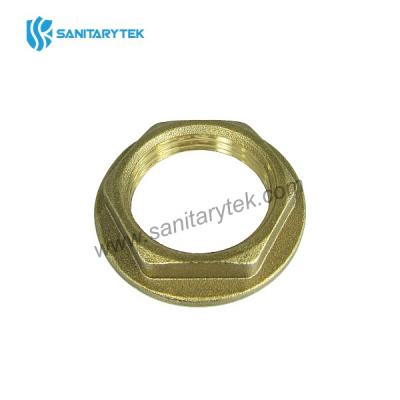 Brass flanged back nut yellow
