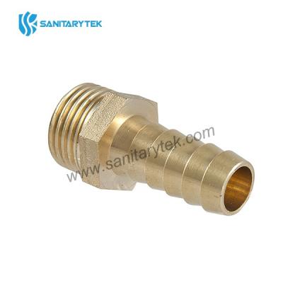 Brass hose connector with external thread