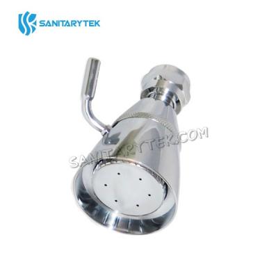 Brass shower head with swivel joint, spray adjustment, chrome
