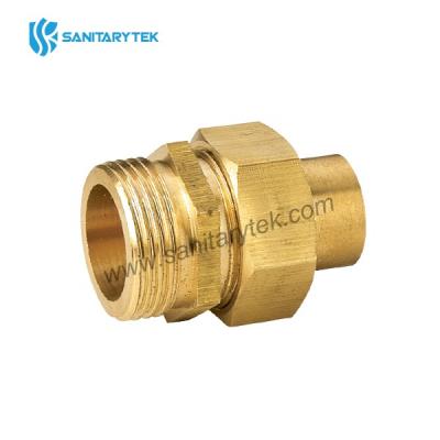Brass straight union connector in 3 pieces MxC