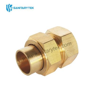 Brass straight union fitting in 3 pieces FxC