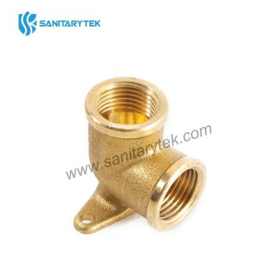 Brass wall plate elbow 90° f/f